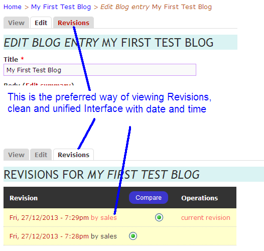 node revisions